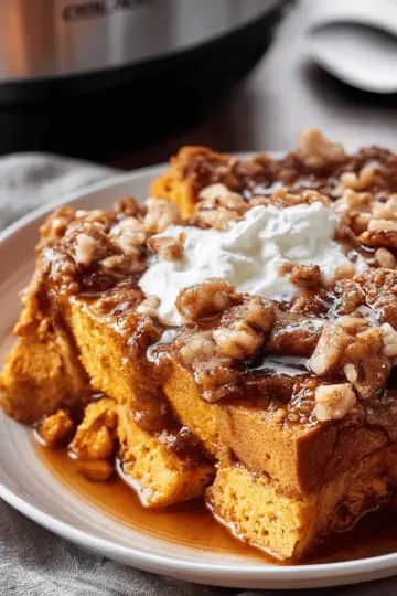 Slow Cooker Pumpkin French Toast Casserole