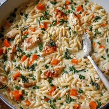 Creamy Chicken Pot Pie Orzo Recipe
