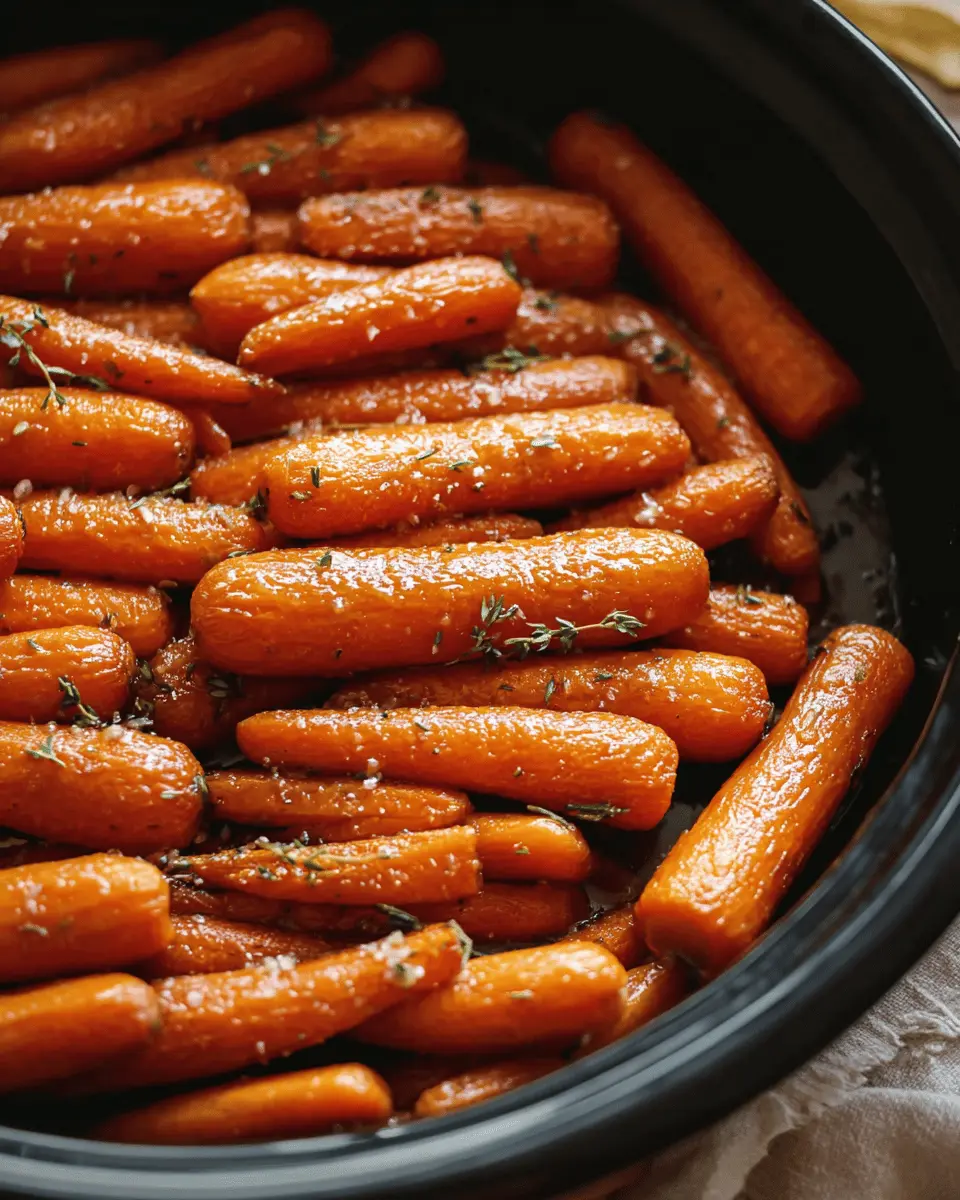 Amazing Slow Cooker Maple & Brown Sugar Glazed Carrot Recipe