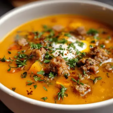 Quick Butternut Squash Soup with Sausage
