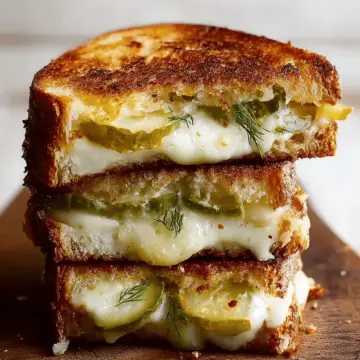 Crispy Dill Pickle Grilled Cheese Sandwich
