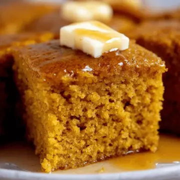 Pumpkin Cornbread with Cinnamon Honey Butter