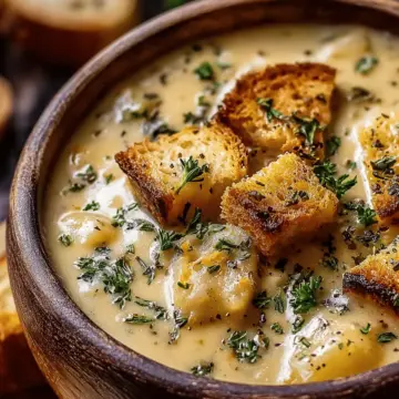 Hearty Cheddar Garlic Herb Potato Soup Recipe