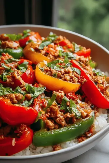 Ground Turkey and Peppers Stir-Fry
