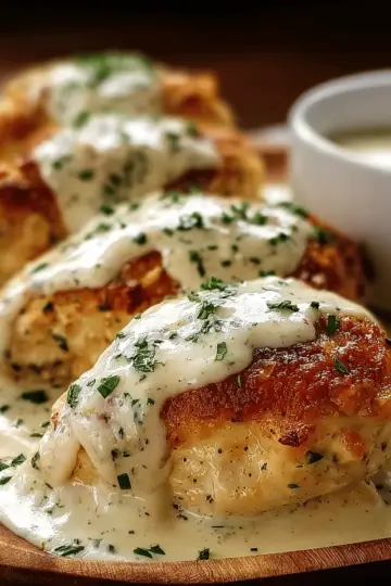 Chicken Pillows with Creamy Parmesan Sauce for Cozy Nights