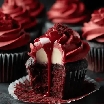 Halloween Vampire Bite Cupcakes