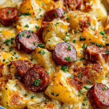 Cheesy Ranch Potatoes and Smoked Sausage