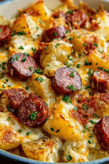 Cheesy Ranch Potatoes and Smoked Sausage