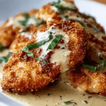 Crispy Parmesan Chicken with a Rich Garlic Sauce – Easy Dinner Idea