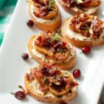 Pumpkin Bacon Crostini With Cranberries