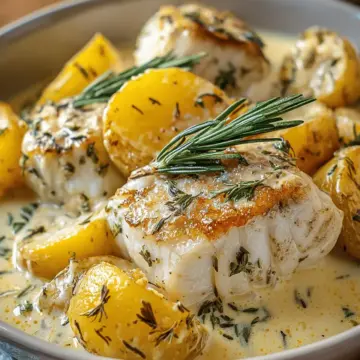 Cod & Potatoes in Rosemary Cream Sauce