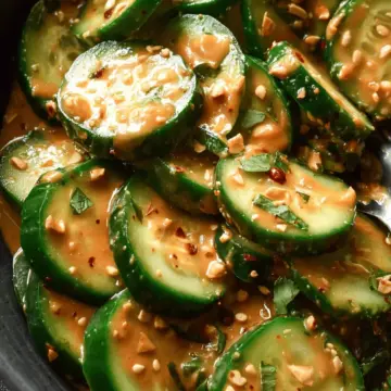 Cucumbers in Spicy Peanut Sauce