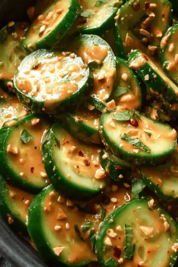 Cucumbers in Spicy Peanut Sauce