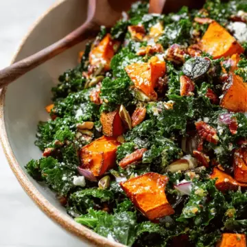Roasted Sweet Potato Kale Salad