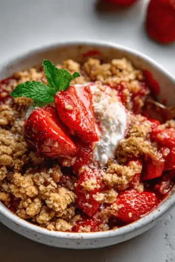 Strawberry Crisp Recipe {The BEST Summer Dessert}
