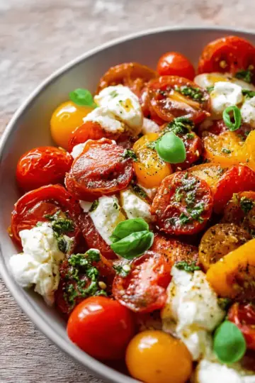 Roasted Cherry Tomato Caprese Salad