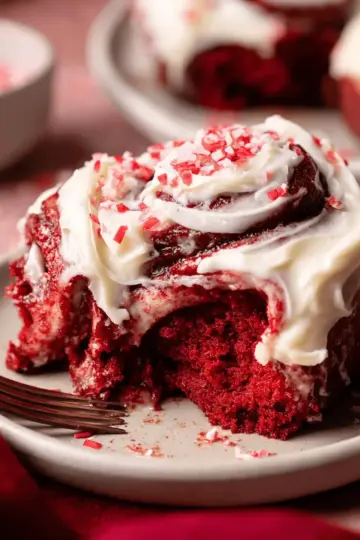 Red Velvet Cinnamon Rolls with Cream Cheese Frosting