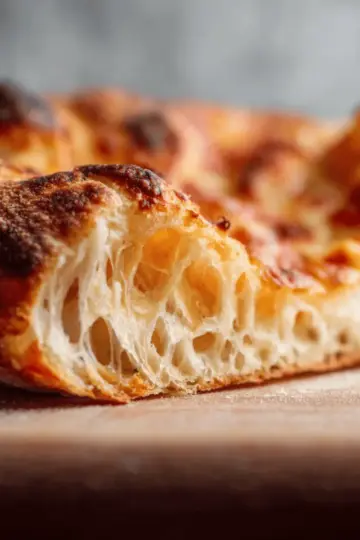 artisan pizza dough- crispy, chewy, bubbly crust