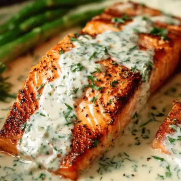 Salmon with Herb & Garlic Cream Sauce