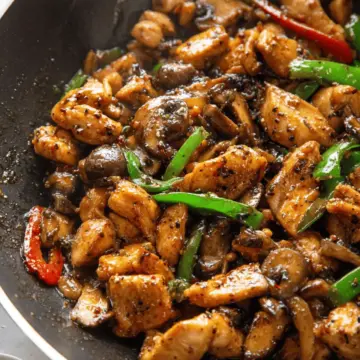Black Pepper Mushroom Chicken Stir Fry