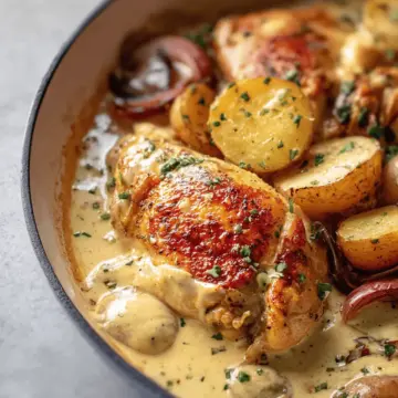 Chicken and Potatoes with Dijon Cream Sauce