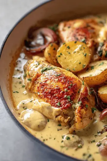 Chicken and Potatoes with Dijon Cream Sauce