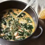 Creamy White Bean Soup with Kale, Rosemary & Lemon