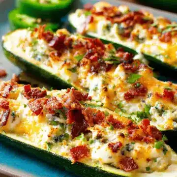 Jalapeno Popper Zucchini Boats