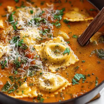 Easy One Pot Ravioli Soup
