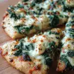 White Pizza with Spinach & Roasted Garlic