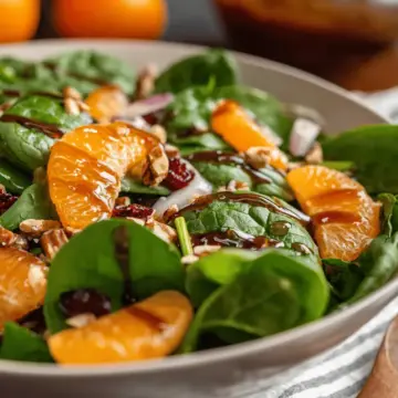 Spinach Mandarin Salad with Honey Balsamic Dressing