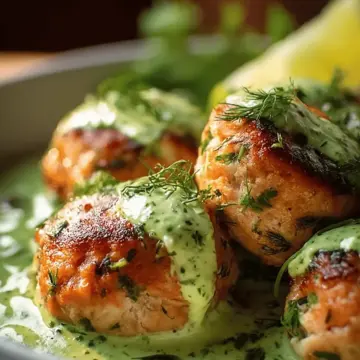 Salmon Balls with Creamy Avocado Sauce