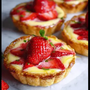 Strawberry Honey Custard Tarts with Lemon Curd