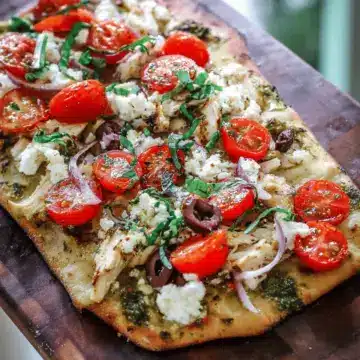 Mediterranean Flatbread with Chicken