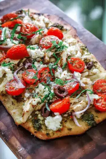 Mediterranean Flatbread with Chicken