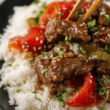 Easy Crockpot Pepper Steak Recipe