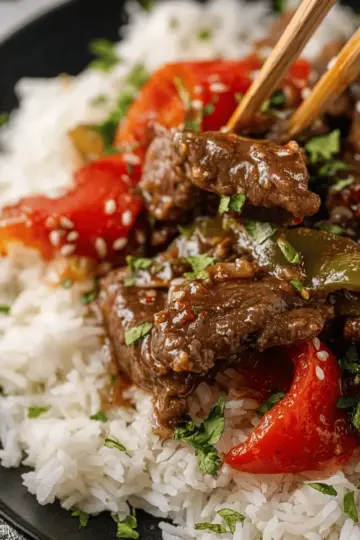 Easy Crockpot Pepper Steak Recipe