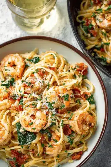 Creamy Tuscan Shrimp Linguine