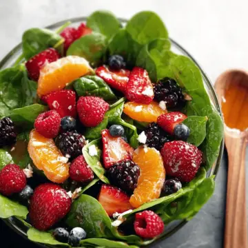 Berry Orange Spinach Salad with Citrus Balsamic Vinaigrette