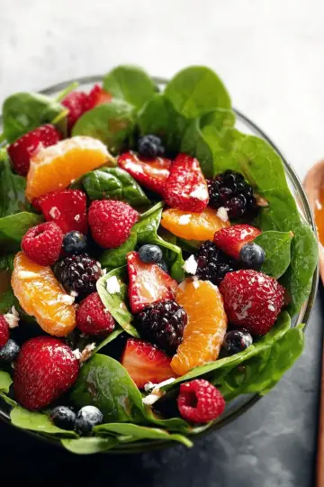 Berry Orange Spinach Salad with Citrus Balsamic Vinaigrette