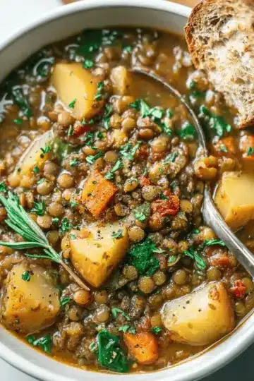 Easy Lentil Potato Soup Recipe