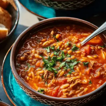 Harira (Moroccan Tomato, Lentil & Beef Soup)