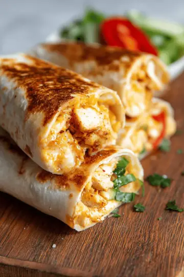 Cheesy Garlic Chicken Wraps