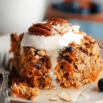 Healthy Carrot Cake Baked Oatmeal