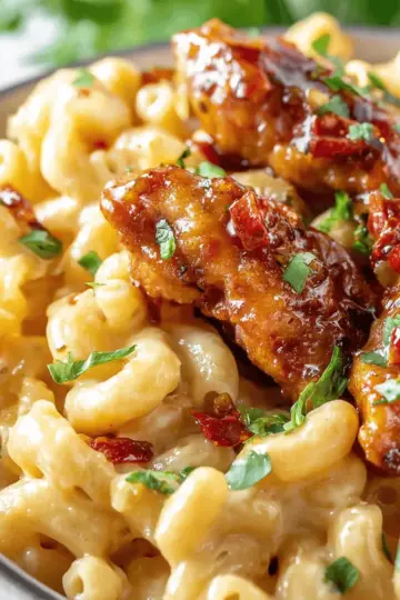 Copycat Applebee’s Honey Pepper Chicken Mac and Cheese