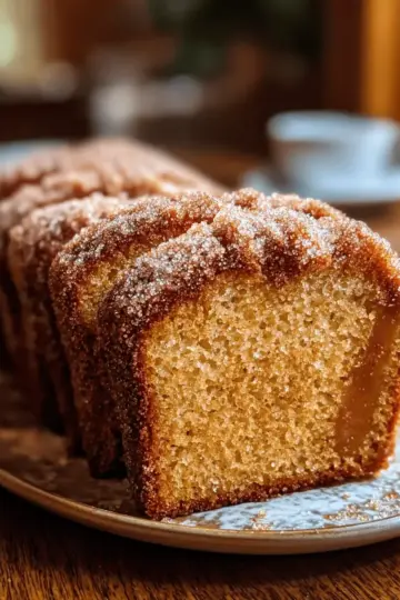 Spiced Apple Cider Donut Loaf with a Cinnamon Sugar Crust