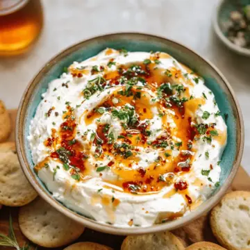 Quick Whipped Ricotta Dip with Hot Honey Appetizer
