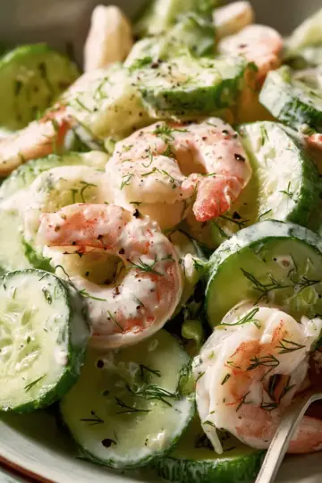 Creamy Cucumber Shrimp Salad
