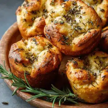 Easy Garlic Rosemary Focaccia Muffins