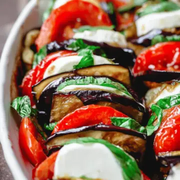 Roasted Eggplant Caprese Salad Recipe